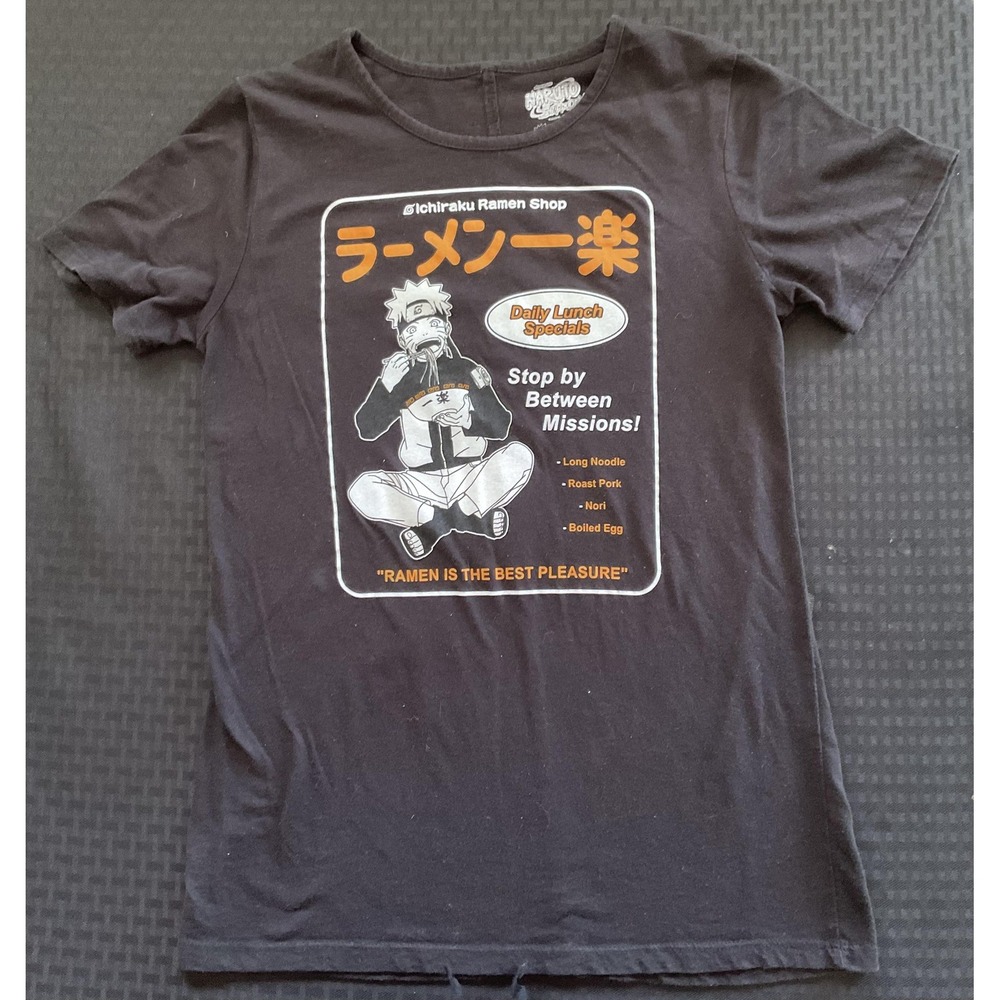 Naruto Shippuden Ichiraku Ramen Shop Shirt Mens Medium Black Anime Tee 20th Viz